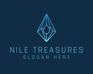 Crystal Droplet Gemstone logo design