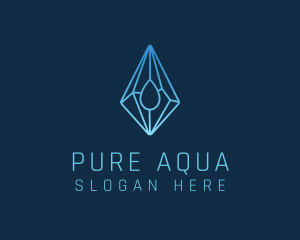 Crystal Droplet Gemstone logo design