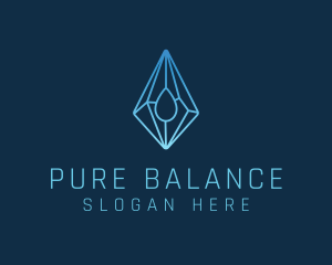 Crystal Droplet Gemstone logo design