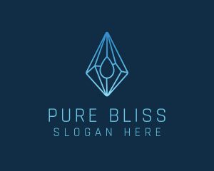 Crystal Droplet Gemstone logo design