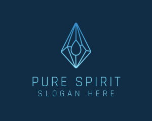 Crystal Droplet Gemstone logo design