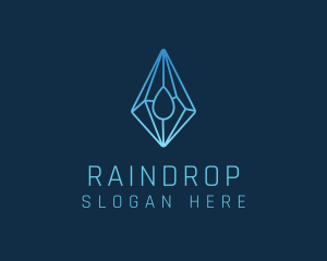 Crystal Droplet Gemstone logo design