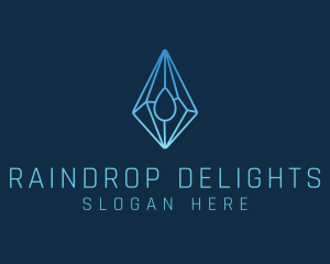 Crystal Droplet Gemstone logo design