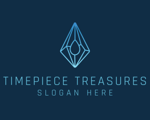 Crystal Droplet Gemstone logo design