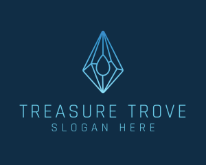 Crystal Droplet Gemstone logo design