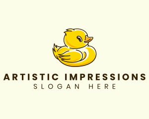 Cute Duck Chick logo design