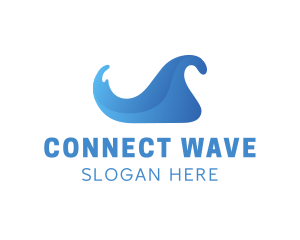 Blue Gradient Wave logo design