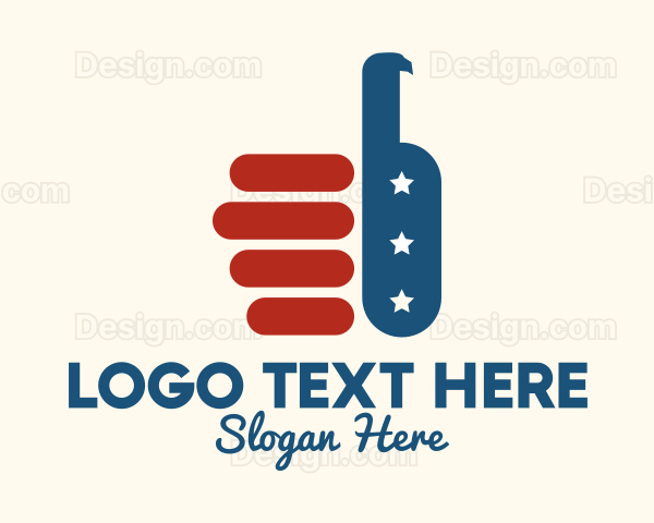 Thumbs Up USA Flag Logo