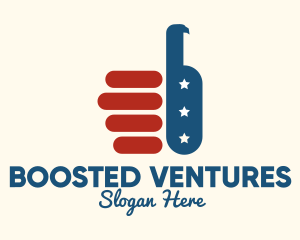 Thumbs Up USA Flag logo design