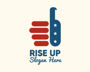 Thumbs Up USA Flag logo design