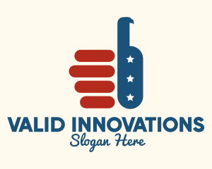 Thumbs Up USA Flag logo design