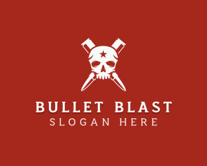 Bullet Skull Mercenary logo design