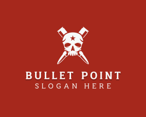 Bullet Skull Mercenary logo design