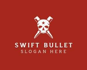 Bullet Skull Mercenary logo design