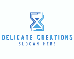 Blue Sand Clock logo design