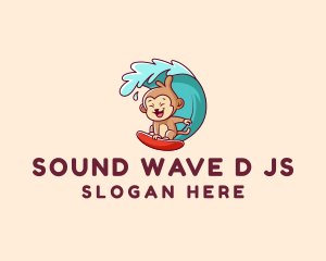 Monkey Wave Surfer  logo design