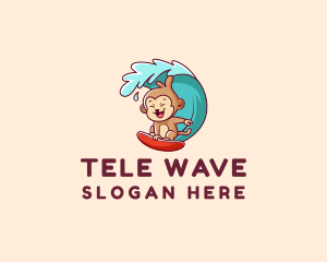 Monkey Wave Surfer  logo design