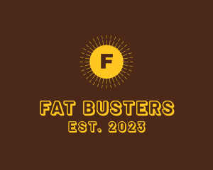 Retro Hipster Sunburst logo design