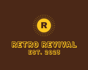 Retro Hipster Sunburst logo design