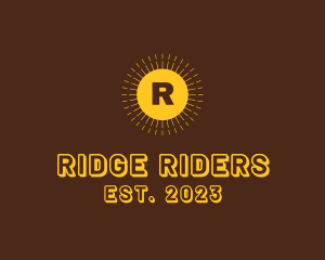 Retro Hipster Sunburst logo design