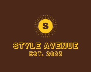 Retro Hipster Sunburst logo design