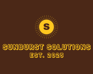 Retro Hipster Sunburst logo design