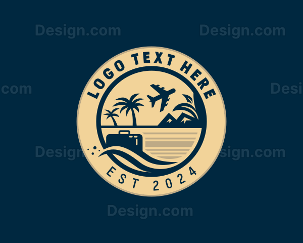 Beach Vacation Travel Logo