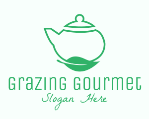 Organic Tea Teapot logo design