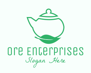 Organic Tea Teapot logo design