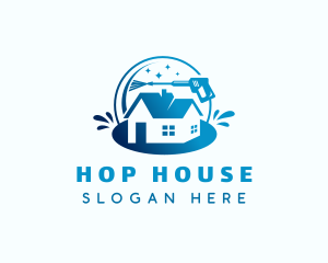 House Pressure Washing Cleaner logo design