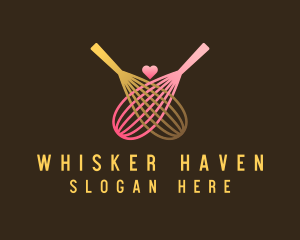 Gold Whisk Heart logo