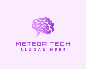 Tech Brain Circuit logo design