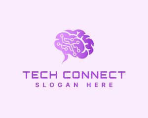 Tech Brain Circuit logo design