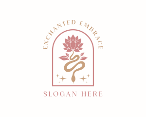 Lotus Flower Snake logo design