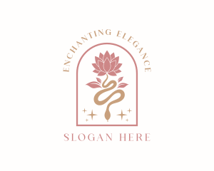 Lotus Flower Snake logo design