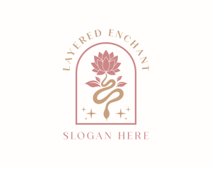 Lotus Flower Snake logo design