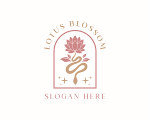 Lotus Flower Snake logo design