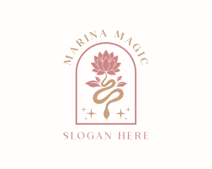 Lotus Flower Snake logo design