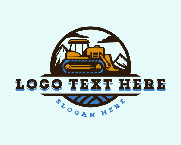 Industrial Bulldozer Construction logo