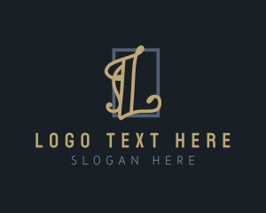 Cursive Calligraphy Letter L logo