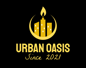 Yellow City Candle  logo design
