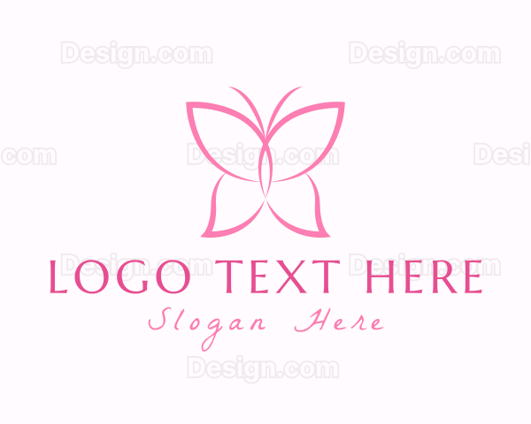 Pink Beauty Butterfly Logo