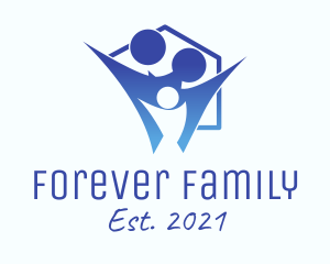 Blue Family Home  logo design