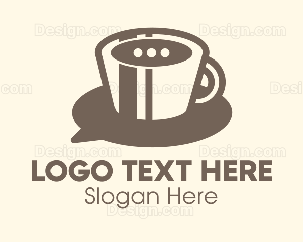 Coffee Cup Chat Messaging Logo
