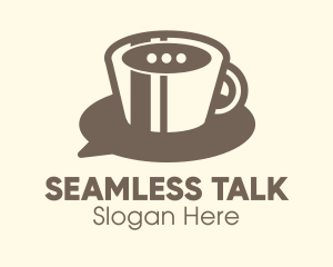 Coffee Cup Chat Messaging logo design