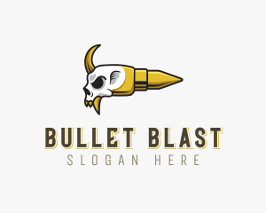 Hunter Skull Bullet logo design