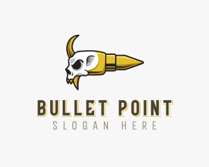 Hunter Skull Bullet logo design