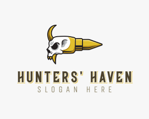 Hunter Skull Bullet logo design