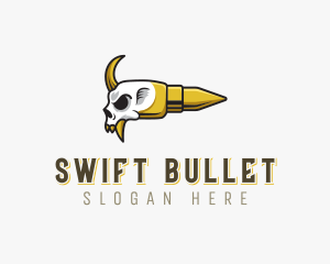 Hunter Skull Bullet logo design