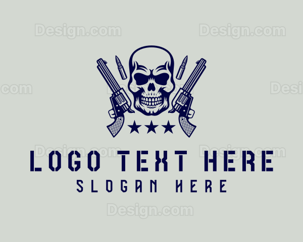 Skull Military Gun Logo